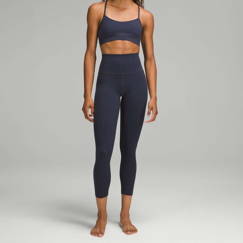 Lululemon Align High-Rise Pant 25” - Micro Houndstooth Blue Multi - Size 6